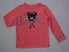ダブルB double-b ミキハウス miki house アウトレット 子供服 女の子 120cm 長袖 Tシャツ ロンT ピンク ブラックベアー クロクマ 春 秋 ★4 トップス ガールズ 女児 キッズ 【中古】 ユーズド こども
