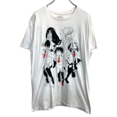 MY HERO ACADEMIA 반소매 프린트 T셔츠 L사이즈 나의 히어로 아카데미아 화이트 코튼 멕시코제 헌 옷 도매 미국 구매 t2407-4321