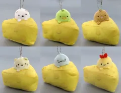 【中古】キーホルダー 全6種セット ボールチェーン付きチーズからひょっこりぬいぐるみ 「すみっコぐらし」