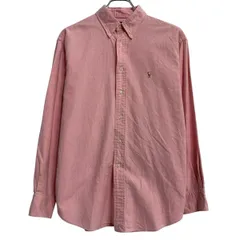 Ralph Lauren 長袖 無地シャツ 12 キッズ 150～ ピンク ラルフローレン ボタンダウン ポニー刺繍 古着卸 アメリカ仕入 a701-7358