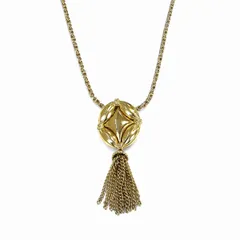 #ae バルマン BALMAIN ロング ネックレス 金 ゴールド ヴィンテージ ジュエリー フリンジ アクセサリー 952657 k01のサムネイル