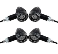 【即納】NEYORIKA ウィンカー LED 砲弾型 ライト バイク用 12V 前後 左右 黒 4個 セット