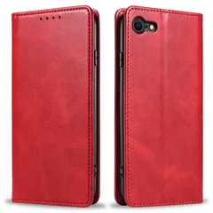 【新着商品】ケース 手帳型 スマホケース 携帯カバー ケース PUレザー カード収納ケース iphone8/7 マグネット式 スタンド機能アイフォンse 4.7インチ対応 第3世代 360度保護 PinLiSheng 第2世代 (ダークレッド iPhone S