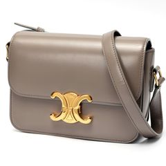 セリーヌ / CELINE ティーン トリオンフ バッグ / ショルダーバッグ 188423BF4.10BL シャイニーカーフスキン ぺブル(グレー系) 【中古】 商品番号 K-158410のサムネイル