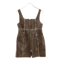 MAISON SPECIAL (メゾンスペシャル ) 24AW VEGAN LEATHER FRONT ZIP TOPS ヴィーガン レザー フロントジップ トップス ジレベスト ブラウン レディース 21242315208のサムネイル