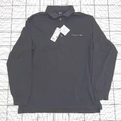 ◇ ⊆ UNIQLO ユニクロ シンプル系 長袖 ポロシャツ サイズＬ ブラック系 レディース メンズ E  【1508060020949】