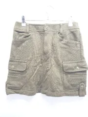 ◇ Θ 23区 SPORT ニジュウサンクスポーツ サイドポケット ラメ混 ミニ丈 台形 スカート サイズＭ カーキ系 レディース E  【1506250007893】