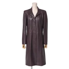 美品/Loewe/ロエベ/ナッパレザー/ダブルロングコート/XL〜相当