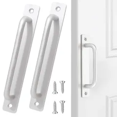 【迅速発送】ドア取手 取っ手 ドアハンドルアルミ合金製 148mm 取っ手戸棚 食器棚用 キャビネットクローゼット 家具 ツール引き出し つまみ ノブ ドア キャビネット 2個セット +4個ネジ付 (シルバー)