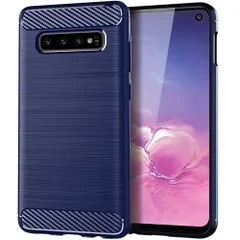 Galaxy S10 ケース SC-03L SCV41 ギャラクシーs10 カーボン調 薄型 耐衝撃 ソフト ケース 【Color】 ブルーのサムネイル