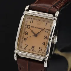 稼働 エンポリオ アルマーニ QZ オレンジ文字盤 AR-0204 レディース腕時計 KMR 2000000 NSK