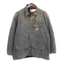 80年代 USA製 Carhartt カーハート トラディショナルジャケット ワーク カーキ (メンズ 2X-LARGE) 中古 古着 R5545