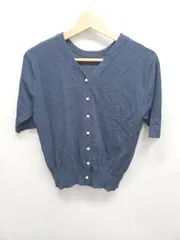 ◇ ⊂ MERCURYDUO マーキュリーデュオ ニット 半袖 カーディガン ネイビー系 レディース E  【1508060000255】