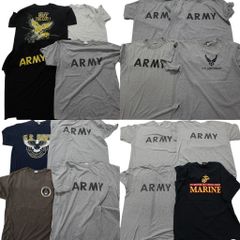 古着卸 まとめ売り 実物・民間MIX ミリタリー 半袖Tシャツ 16枚セット (メンズ L /XL ) NAVY ARMY AIR FORCE 英文字 中古 古着 NA6959