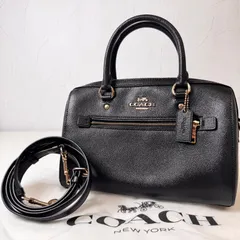 ✨Aランク　COACH　２way　ショルダーバッグ　ハンドバッグ　bag　ローアン　サッチェル　レザー　ブラック　「98EL」