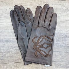 LOEWE ロエベ レザー アナグラム 手袋 グローブ 小さめ ブラウン
