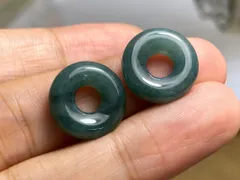 RS10-54 青灰 玉壁 平安守り 天然ドグアテマラ産 A貨 本翡翠 ルース ネックレス