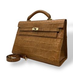 良品 584 ダンヒル ボストンバッグ A4 レザー キャンバス ダーク