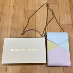 美品 Samantha Thavasa サマンサタバサ パステルパッチワーク スマホショルダー バッグ ピンク×マルチカラー 【8e4a5898】