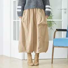 【タイムセール 22%OFF 4/7 10:00】【新品】【送料込】TRUBE カーゴテイスト バルーンワイドパンツ ウエストゴム【M~L】 ベージュ