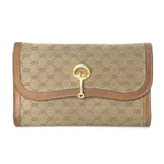 OLD Gucci　＜訳あり＞ビット留め具マイクロGG長財布（ベージュ）GH-296K