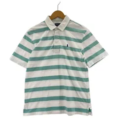 POLO RALPH LAUREN ポロ・ラルフローレン ボーダー 半袖ポロシャツ sizeL(14-16)/ホワイト×グリーン