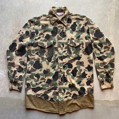 カモフラ柄　コットン　シャツ　リメイク　カモ柄