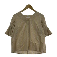 OPAQUE CLIP オペークドットクリップ Ｖネック ストライプブラウス size36/ベージュ系