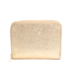 美品 CELINE コンパクト ジップド ウォレット レザー ベージュ セリーヌ （CELINE） キュイル トリオンフ コンパクト ジップ