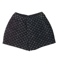 【美品】LOUIS VUITTON ルイヴィトン パンツ サイズ:40 / 22SS グラディエント モノグラム メッシュ ショーツ (KD2 HMP83W) / ブラック 黒 / ボトムス ハーフパンツ / イタリア製【メンズ】【中古】