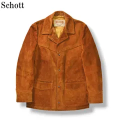 80sヴィンテージ USA製 ショット ウエスタン Schott WESTERN スウェードレザー ジャケット アウター ブルゾン 36 ブラウン メンズ