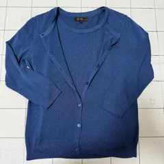 ハ2412-17-3478 リフレクト　Reflect 長袖カーディガン&半袖ニット　青　9 アンサンブル