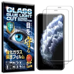 2枚入 ブルーライトカット 保護フィルム iPhone 11 Pro XS X ガラスフィルム