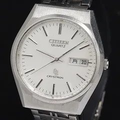 CITIZENシチズン クリストロン クオーツ腕時計 白文字盤 銀色 メンズ Yahoo!オークション - シチズン クリストロン 4メガ CITIZEN