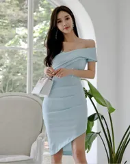 【新品・未使用】キャバドレス オフショルダー タイト クラブ セクシー 上品見え 華やか 高見え 体型カバー 脚長効果 写真映え お呼ばれ 二次会 同窓会 デートにも 旬トレンド