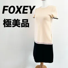 極美品　FOXEY　フォクシー　半袖　ニット　ロングワンピース　ホワイト　M