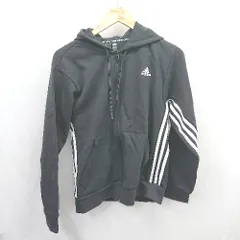◇ Θ adidas アディダス ジャージ 長袖 ジップアップ パーカー サイズS ブラック メンズ E  【1506110012227】
