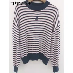◇ KANGOL × earth music&ecology ボーダー 長袖 ニット カットソー サイズF ネイビーマルチ レディース  【1109290013109】