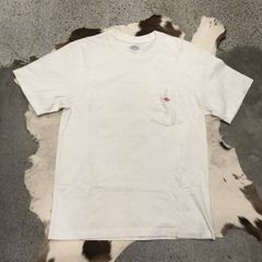 DANTON ポケット Tシャツ ワンポイントロゴ ワッペン 白 ホワイト size 40