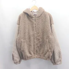 ◇ ⊇ apres jour アプレジュール フード付き ムートン切替 長袖 ボアジャケット サイズLL ブラウン レディース E  【1504240001197】