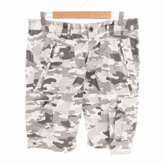 ダナキャランニューヨーク DKNY JEANS 美品 ショートパンツ カーゴ カモフラージュ 迷彩柄 33 M 白 黒 ホワイト ブラック /HO◇ 0213のサムネイル