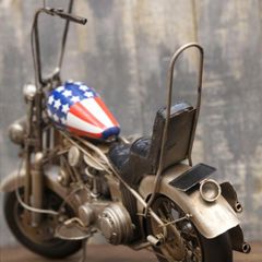 アメリカンタイプバイクのミニチュア 金属製 ビンテージ調 レトロ調