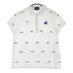 サイズ：0 PEARLY GATES パーリーゲイツ  半袖ポロシャツ 刺繍 総柄 ホワイト系 [240101349065]# ゴルフウェア レディース ストスト
