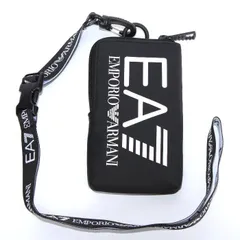 EMPORIO ARMANI エンポリオ アルマーニ 245102 3R910 95020 スマホ ショルダー ブラック ホワイトロゴ ショルダーバッグ 携帯 ホルダー ポーチ Iphone アイフォン モバイル 財布 EA7　サコッシュ メンズ レディース