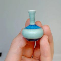 手作りミニチュア花瓶　陶器壺　一輪挿し