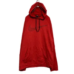 NIKE プリントスウェット パーカー M レッド ナイキ 裏パイル プルオーバー ドライフィット 古着卸 アメリカ仕入 a607-5059
