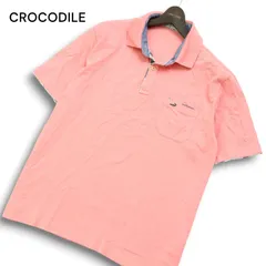 CROCODILE クロコダイル 春夏 ワニ刺繍★ 半袖 鹿の子 ポロシャツ Sz.2L メンズ 大きいサイズ