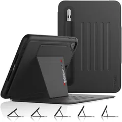 【在庫セール】SEYMAC stock ケース iPad Mini 5/Mini 4 (2019/2015) 7.9インチ ケース 耐衝撃 多角度横置き調節 オートスリープ ペン収納 カード収納 強磁力全面保護カバー（ブラック）（適格請求書発行事業者）