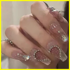 【人気商品】可愛い 長め ネイルチップ ネイルチップ 花嫁ネイル ネイルシール 手作りネイルチップ ジェルネイル 両面テープ おしゃれ 蝶 人気 3D付け爪 韓国 結婚式 立体 成人式 光沢 パーティー キラキラ 女性 24枚入 プレゼント 付け爪 繰り返し使