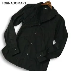 Y2K 00s★ TORNADOMART トルネードマート 通年 花柄 フローラル ジャカード★ 長袖 スリム シャツ Sz.L メンズ 黒 日本製